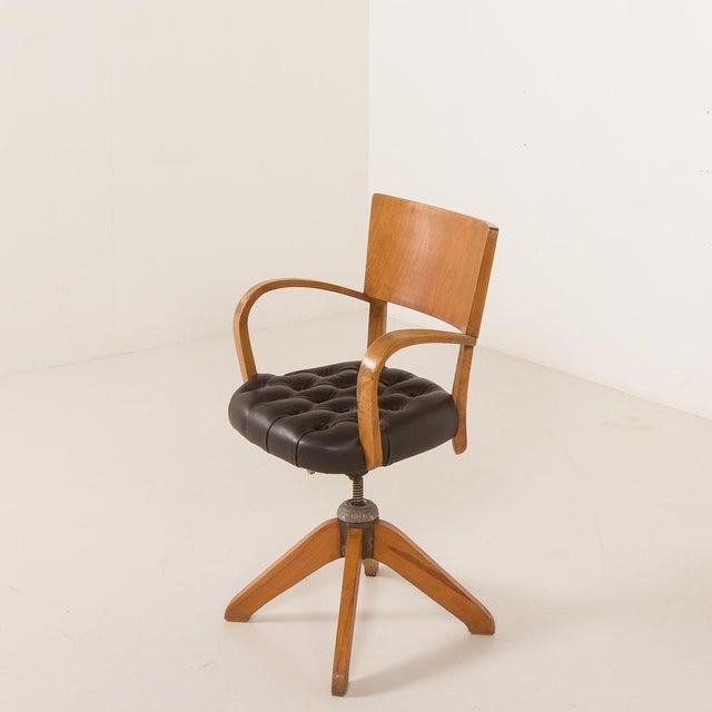 Mid-Century Italian Reclining Desk Chair, 1950s For Sale - Image 9 of 17