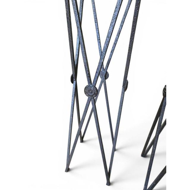 Black Classical Wrought Iron Pedestals, 1950s, Set of 2 For Sale - Image 8 of 12