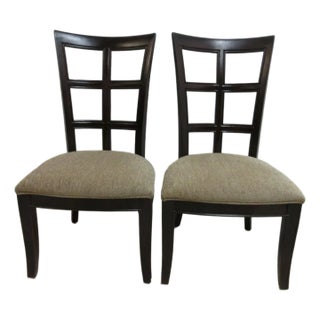 Pair Stanley Furniture Window Back Dining Room Side Chairs A For Sale