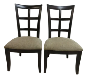 Pair Stanley Furniture Window Back Dining Room Side Chairs A
