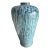 Late 20th Century Peacock Feather Blue & Green Drip Glazed Pottery Vase For Sale