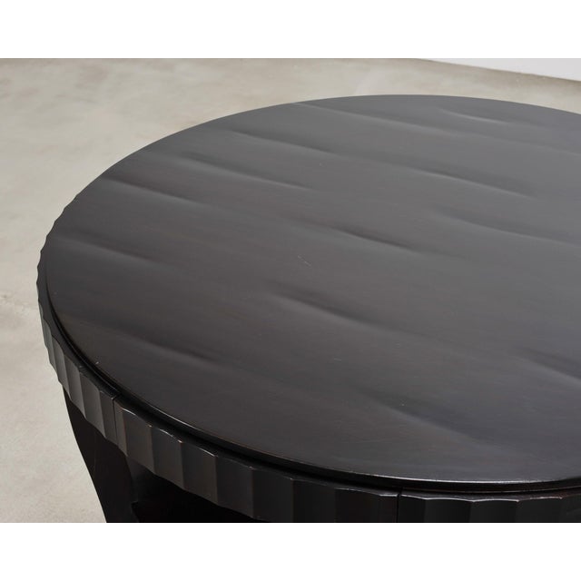 Barbara Baker for Baker Art Deco Walnut Fluted Center Table For Sale - Image 9 of 18