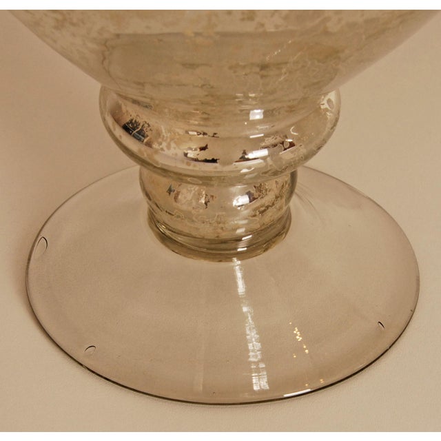 Vintage Silver Table Lamps Glass Baluster Vase Lamps Faux Mercury Modern Lamps - A Pair For Sale - Image 12 of 13