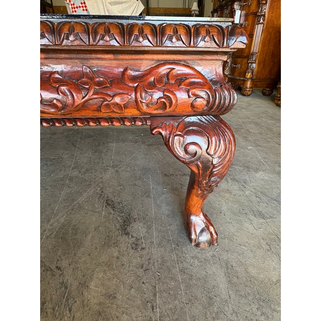 1990s Solid Mahogany End Tables With Intricate Carving in Nashville For Sale In Nashville - Image 6 of 6