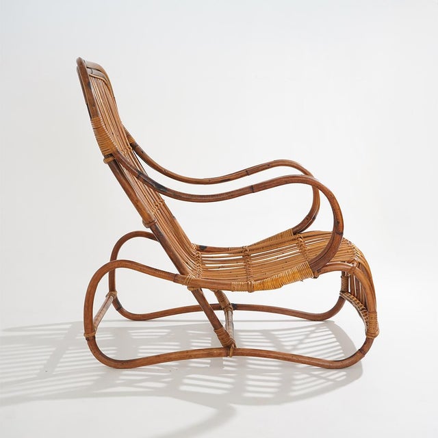 Rattan Lounge Chair, 1950s For Sale - Image 13 of 13