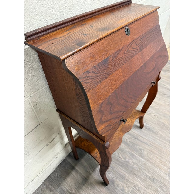 Brown Antique French Louis XVI Style Secretary Desk Drop Front Desk For Sale - Image 8 of 11