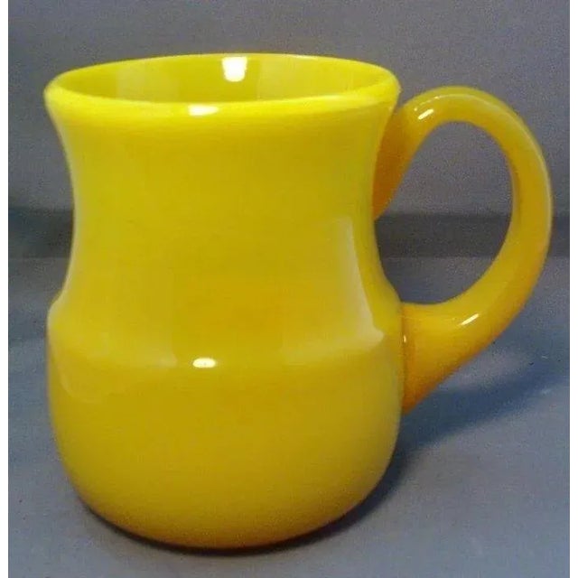 Chinese 19th Century Chinese Canary Yellow or Egg Yolk Peking Glass Tankard Mug For Sale - Image 3 of 9