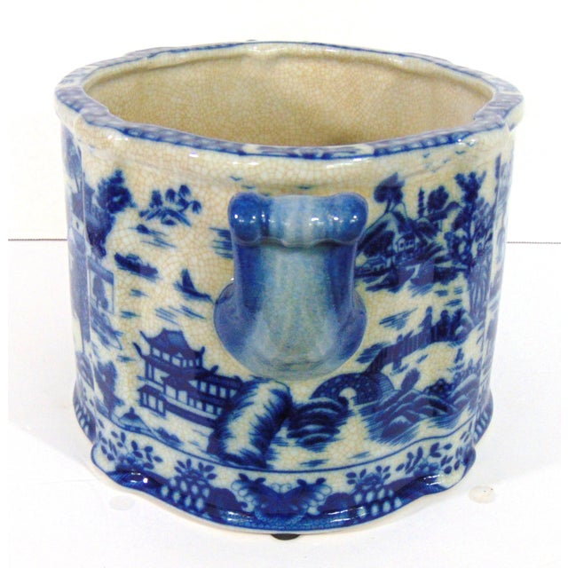 PORCELAIN PLANTER - BLUE WILLOW