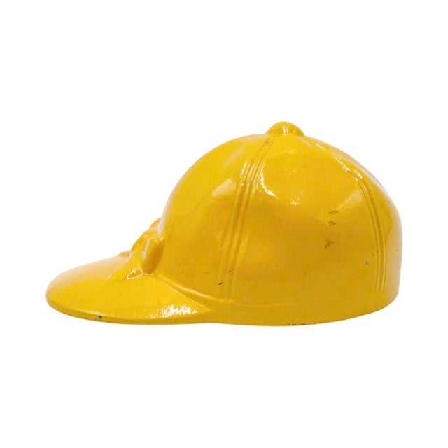 Vintage Equestrian Jockey Cap Bottle Opener Yellow For Sale - Image 4 of 9