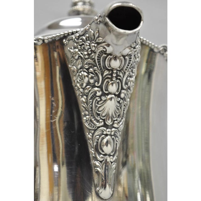 Metal Antique Derby Silver English Victorian Silver Plated Large Warm Water Pitcher For Sale - Image 7 of 18