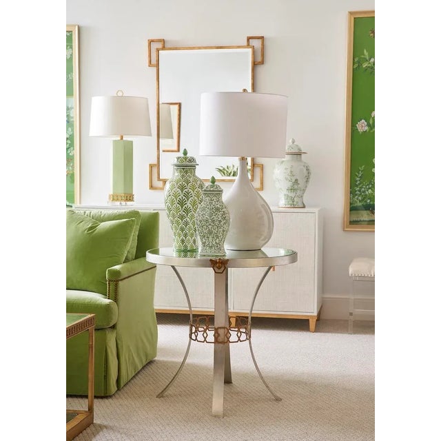 Transitional Green Covered Urn For Sale - Image 3 of 3