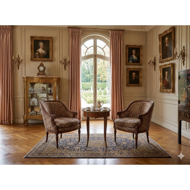 Louis XVI Style Carved Ram’s Head Armchairs in Leopard Upholstery- A Pair For Sale - Image 11 of 11