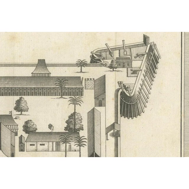 Jacob van der Schley, Voc Fort Nassau at Banda of the Spice Islands, Bird's-Eye View, Engraving, 1740 For Sale - Image 3 of 10