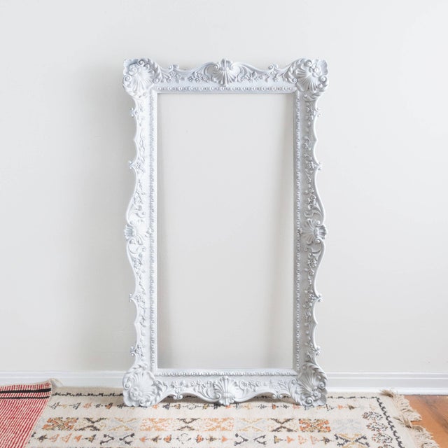 Vintage Extra Large Ornate White Picture Frame