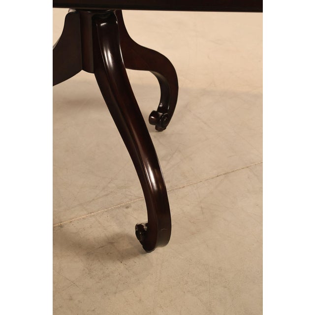 Thomasville Transitional Style Double Pedestal Mahogany Dining Table For Sale - Image 12 of 18