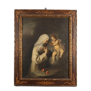 Santa Rosa of Lima and the Child Jesus, Oil Painting, Framed For Sale