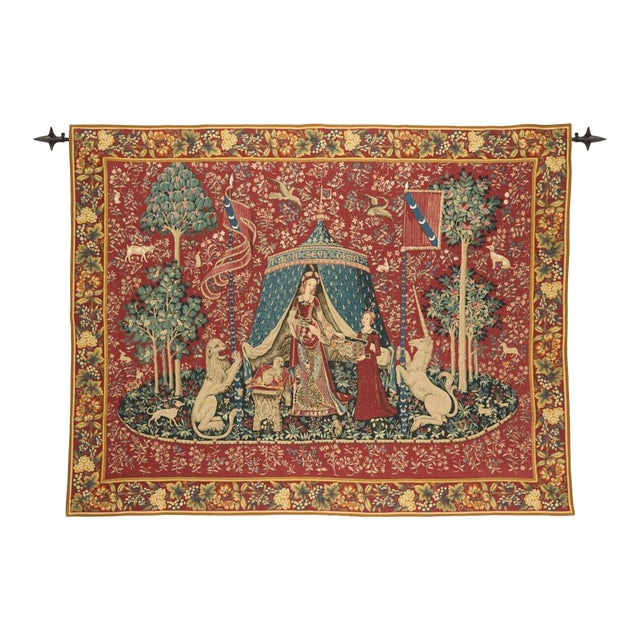 Lady With the Unicorn Loom Woven Tapestry - 212 X 275 Cm (7'0" X 9'0") - Requires Rod Size 6 For Sale