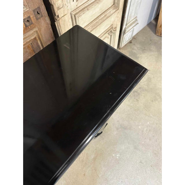 French Louis XIV Style Fireplace in Black Marble, 1900s For Sale - Image 11 of 15