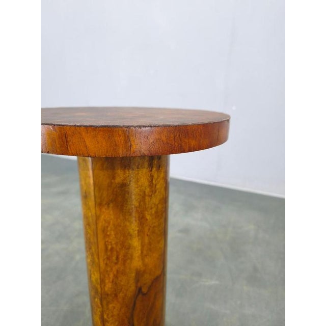1930s Art Deco Walnut Pedestal Table, Former Czechoslovakia, 1930s For Sale - Image 5 of 9