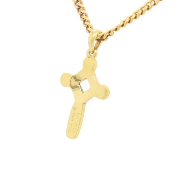 Signed Susy Mor 18k Gold & Blood Orange-Red Pendant Cross For Sale In Philadelphia - Image 6 of 12