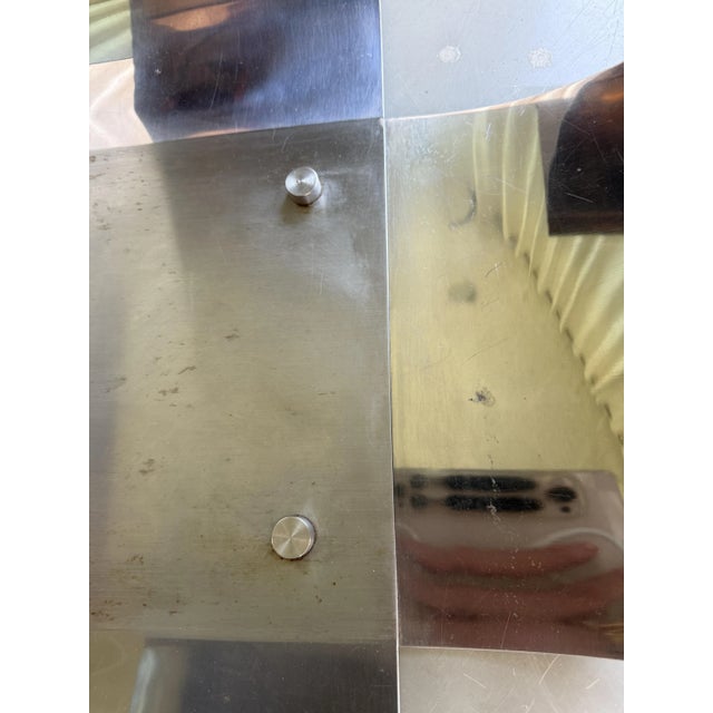 Silver Mid-Century Modern Stainless Steel and Smoked Glass Coffee Table by Francois Monnet for Kappa, 1970s For Sale - Image 8 of 16