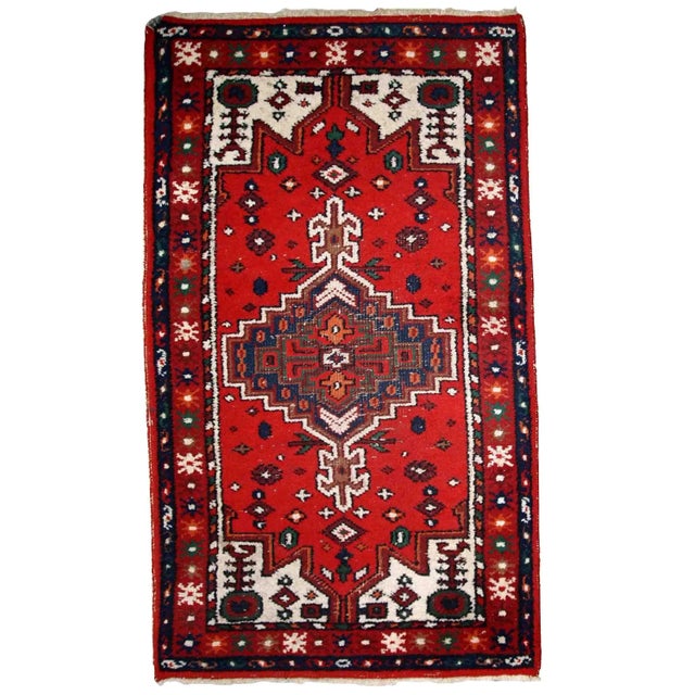 1970s Handmade Vintage Persian Hamadan Rug 2.4' X 4.4' For Sale - Image 10 of 10