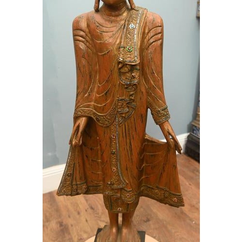 Large Burmese Carved Buddha Statue For Sale - Image 17 of 18