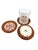 A distinctive set of four handcrafted coasters from Bat Trang, Vietnam, combining traditional Vietnamese glazed ceramics...