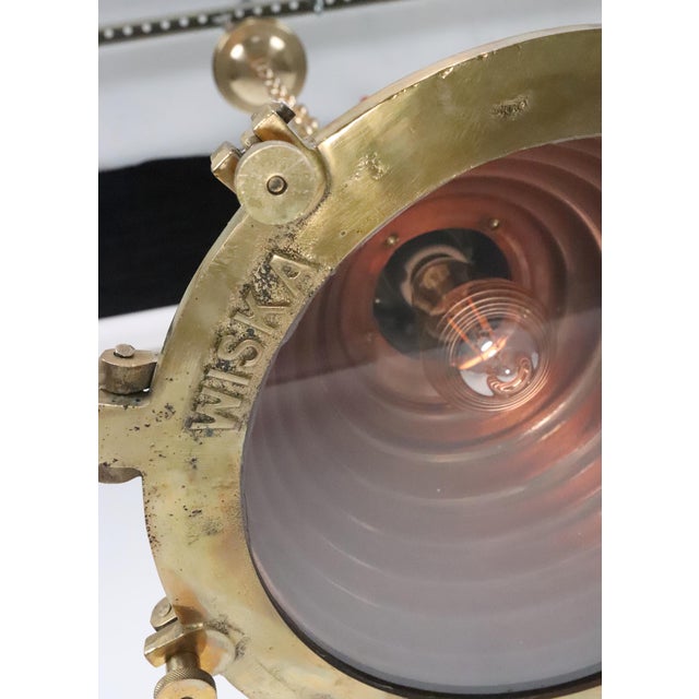 Mid 20th Century Wiska Nautical Copper & Brass Beehive Wiska Spotlight Pendant Light For Sale - Image 11 of 13