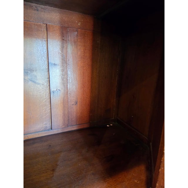 Gothic Oak French Highly Carved Liquor Cabinet With Gothic Foliage and Original 1880s Key For Sale - Image 10 of 13