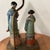 Ceramic Mid 20th Century Chinoiserie Porcelain Figural Table Lamp on Brass Base in Famille Rose Palette For Sale - Image 7 of 12