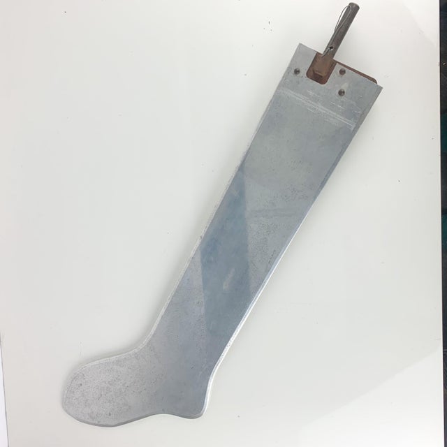 Silver Rare Industrial Vintage Oversized Stocking Mold Form Hosiery Lingerie Display For Sale - Image 8 of 8