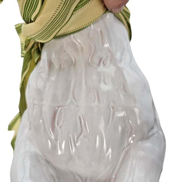 Large White Rabbit Statement Animal Sculpture Earth Needs California Glazed Terracotta Statue 27.5" For Sale - Image 15 of 17