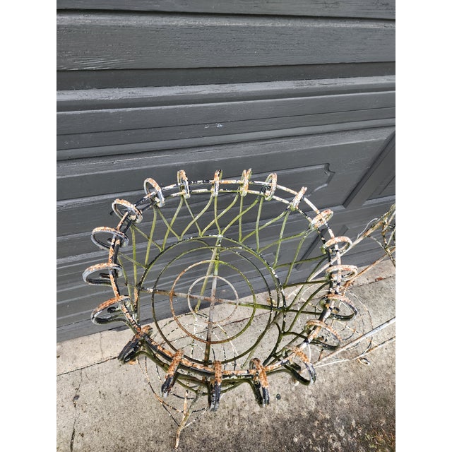 Metal Pair of Antique French Iron Wire Flowerpot Stands Jardinieres, For Sale - Image 7 of 8