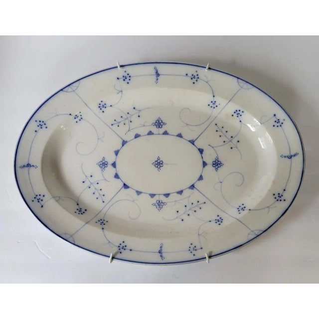 Antique Villeroy & Boch Dresden Blue and White Platter, 21