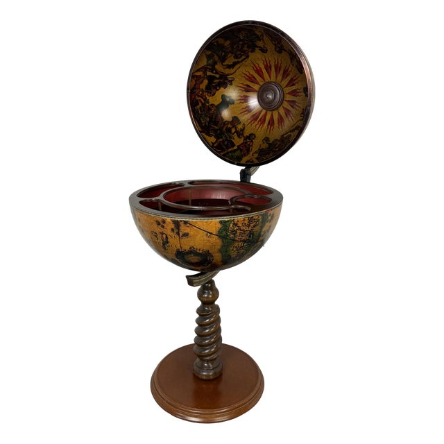Large Vintage Italian Classical Globe Bar Cabinet, 1970s For Sale