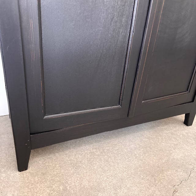 Vintage Black Wooden Cabinet For Sale - Image 4 of 7