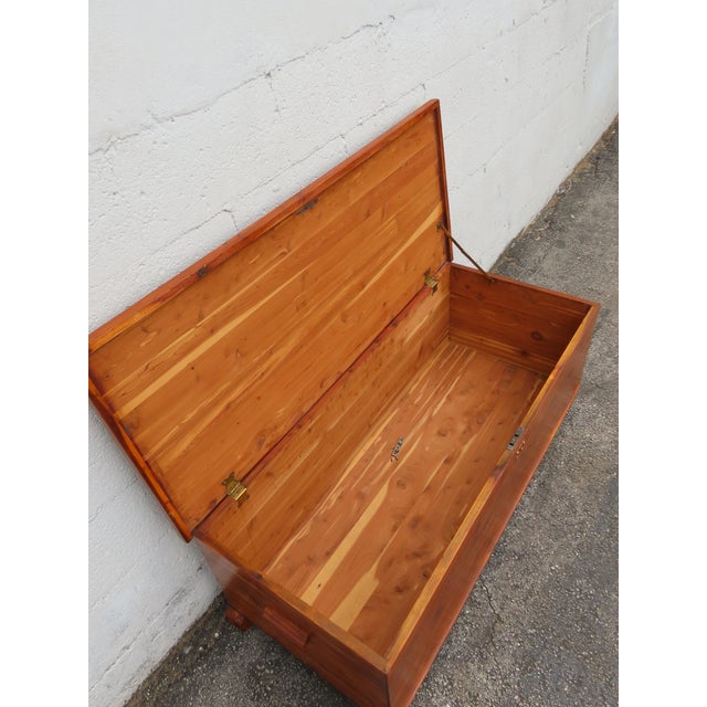 Brown Early 1900s Solid Cedar Hope Chest Blanket Trunk Bench 6305 For Sale - Image 8 of 16