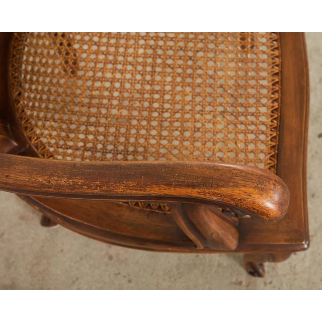 Set of Four Italian Rococo Style Venetian Walnut Armchairs For Sale - Image 10 of 13