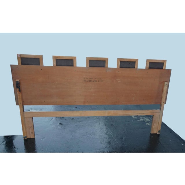 Vintage Drexel Mid-Century King Size Headboard Spanish Style W Five Carved Panels For Sale - Image 12 of 13