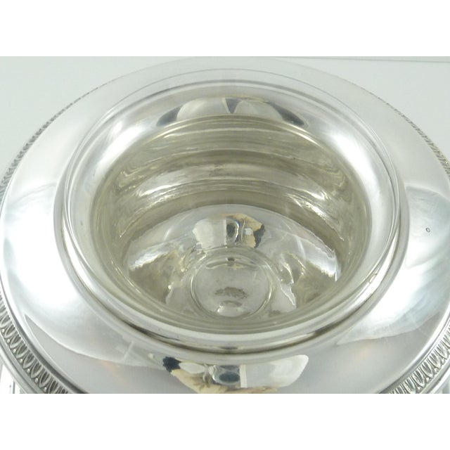 Mid 20th Century French Silver Plate Caviar Server | Glass Liner | 5 Piece Set For Sale - Image 6 of 10