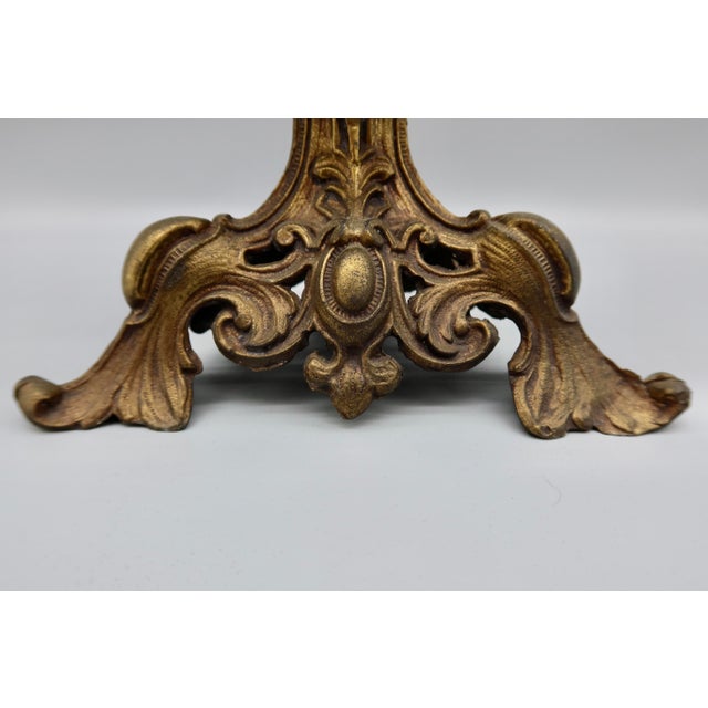 Metal American Brilliant Cut Crystal Compote in Original Ornate Metal Stand, C. 1890–1910 For Sale - Image 7 of 8