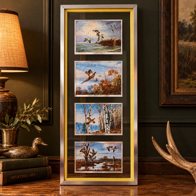 Silver Vintage David A. Maass Wilderness Wings Wildlife Foil-Etch Prints, Framed Set of 4 For Sale - Image 8 of 14