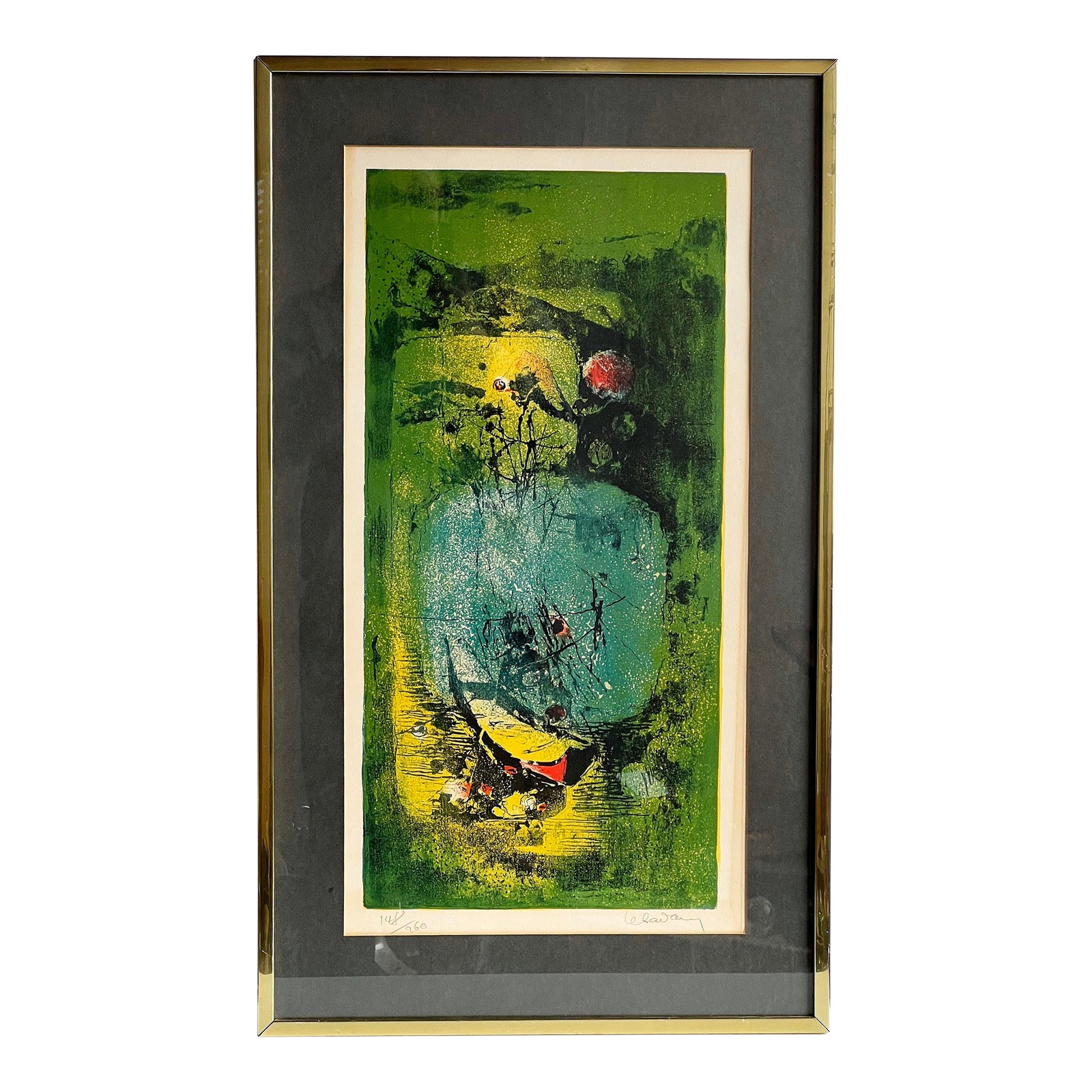 Hoi Lebadang Signed Abstract Lithograph "Grand Paysage" Pencil Signed & Numbered