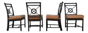 McGuire Rattan Target Back Dining Chairs Set of 4