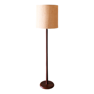 1960s Jane and Gordon Martz Walnut Floor Lamp With Original Shade Mid Century Modern