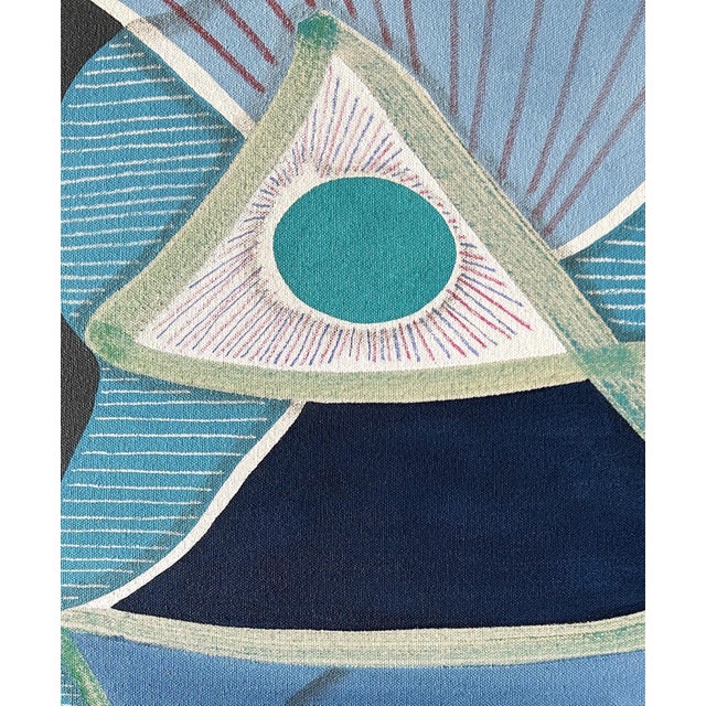 Textile Max Manning “Untitled (CVS271)” Contemporary Blue, Teal, & Pink Geometric Abstract Painting, 2024 For Sale - Image 7 of 8