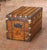 19th Century French Parisian Travel Trunk With Brass Hardware and Wood Slat Top For Sale - Image 4 of 13