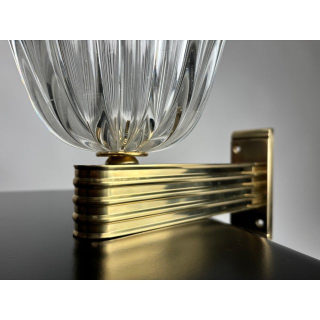 Murano Glass Wall Lamps attributed to Ercole Barovier, Italy, 1990s, Set of 2 For Sale - Image 6 of 10