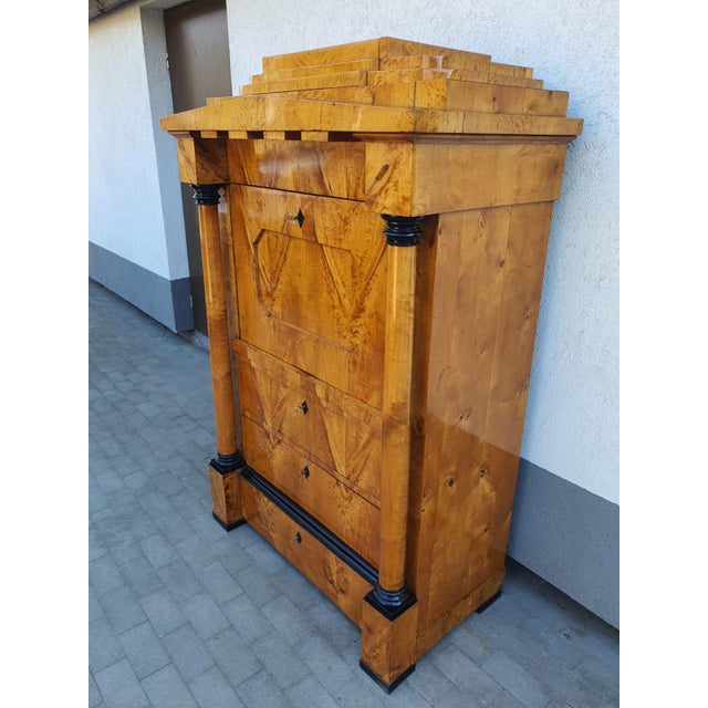 Biedermeier Secretaire Desk in Cherrywood, 1830 For Sale - Image 15 of 16